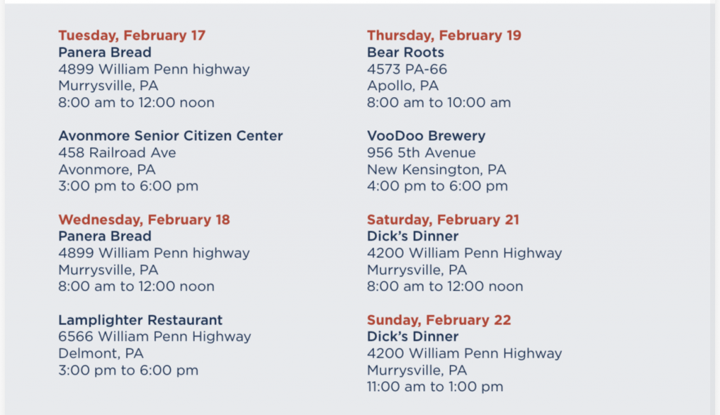 Jill Cooper's petition signing events. 